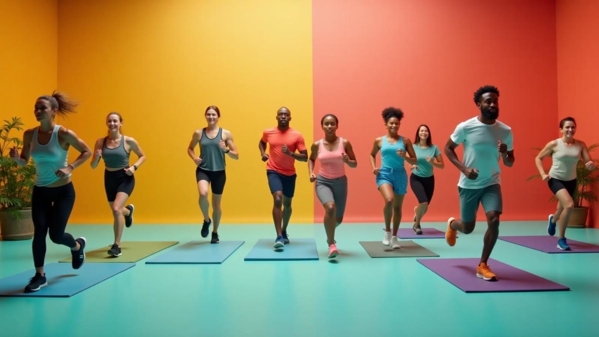 People working out together with energy and motivation